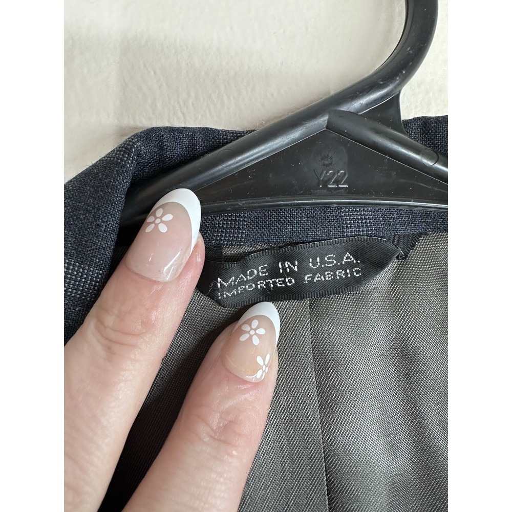 VTG 80s Alexander Julian SIZE 12 Pinstripe Navy Double Breasted 100% Wool USA - Picture 11 of 16